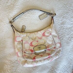 Coach Kristin Sequin hobo bag - pink and cream